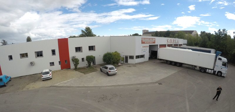 site de la SOPLA à Lespinasse : magasin et atelier